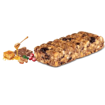Ενεργειακή μπάρα χωρίς ζάχαρη με μέλι, cranberries, βιολογικό φυστικοβούτυρο & πραλίνα φουντουκιού Ενεργειακή μπάρα χωρίς ζάχαρη με μέλι, cranberries, βιολογικό φυστικοβούτυρο & πραλίνα φουντουκιού